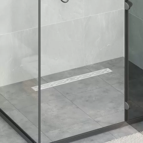  362 Fok Zuhany lefolyó vonal dizájnnal Ezüst 70 cm