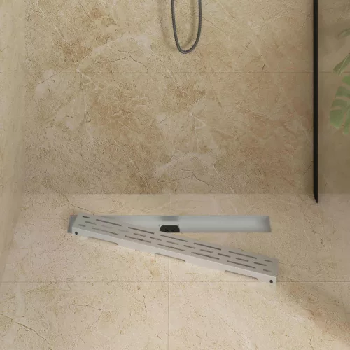  362 Fok Zuhany lefolyó vonal dizájnnal Ezüst 70 cm
