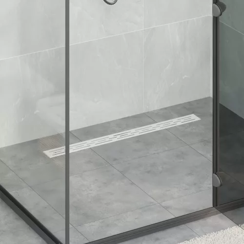  362 Fok Zuhany lefolyó vonal dizájnnal Ezüst 80 cm