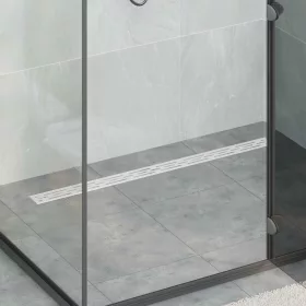  362 Fok Zuhany lefolyó vonal dizájnnal Ezüst 100 cm