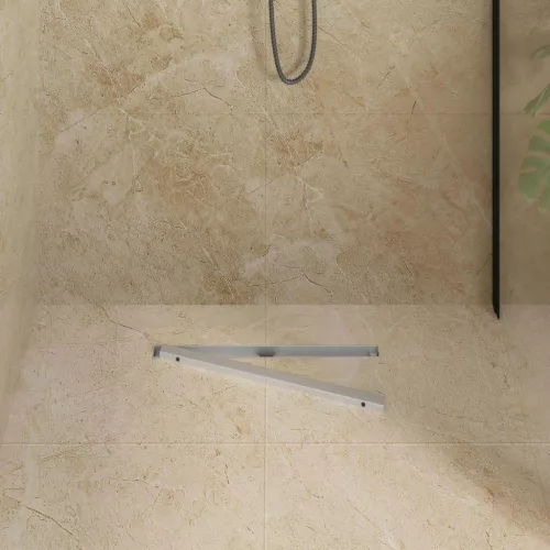  360° zuhany lefolyó vékony modellel Ezüst 50 cm
