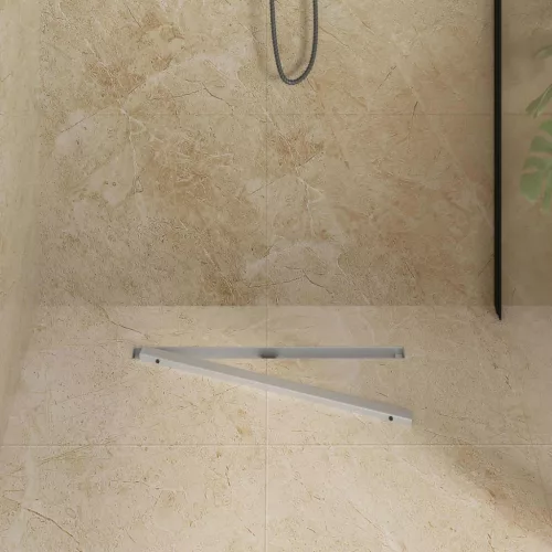  360° zuhany lefolyó vékony modellel Ezüst 60 cm