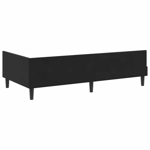  Sarok Ágykeret Fekete 90 x 200 cm Bársony és Mérnökölt fa