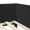  Sarok Ágykeret Fekete 90 x 200 cm Bársony és Mérnökölt fa