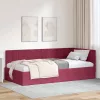  Sarokágy keret fejtámlával bordó 100 x 200 cm Bársony