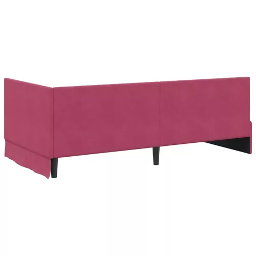  Sarokágy keret fejtámlával bordó 100 x 200 cm Bársony