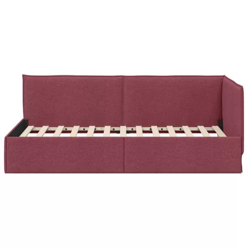  Sarokágy keret fejtámlával bordó 80 x 200 cm szövet