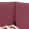  Sarokágy keret fejtámlával bordó 80 x 200 cm szövet