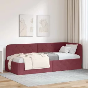  Sarokágy keret fejtámlával Bordó 80 x 200 cm szövet