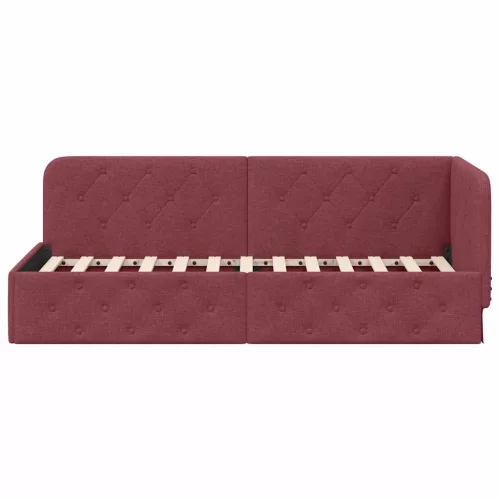  Sarokágy keret fejtámlával Bordó 80 x 200 cm szövet