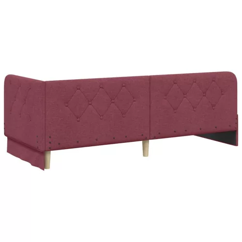  Sarokágy keret fejtámlával Bordó 80 x 200 cm szövet