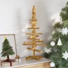  Fából készült Karácsonyfa állvánnyal Barna 90 cm Tömör fenyőfa