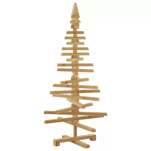  Fából készült Karácsonyfa állvánnyal Barna 120 cm Tömör fenyőfa