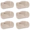  Takarók 6 pcs Bézs 130 x 150 cm Gyapjú
