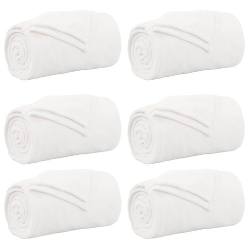  Takarók 6 pcs Fehér 130 x 150 cm Gyapjú