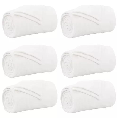  Takarók 6 pcs Fehér 150 x 200 cm Gyapjú