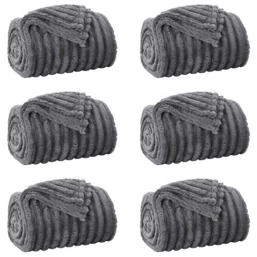  Takarók 6 pcs Sötétszürke 270 x 240 cm Gyapjú