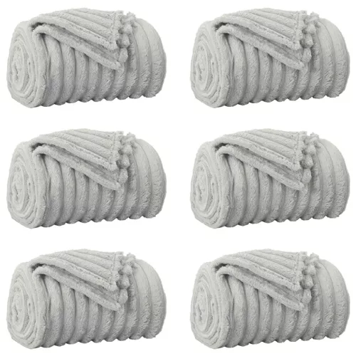  Takarók 6 pcs Szürke 240 x 220 cm Gyapjú