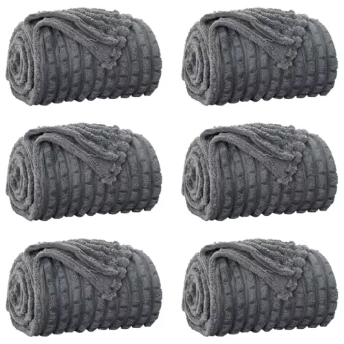  Takarók 6 pcs Sötétszürke 200 x 150 cm Gyapjú