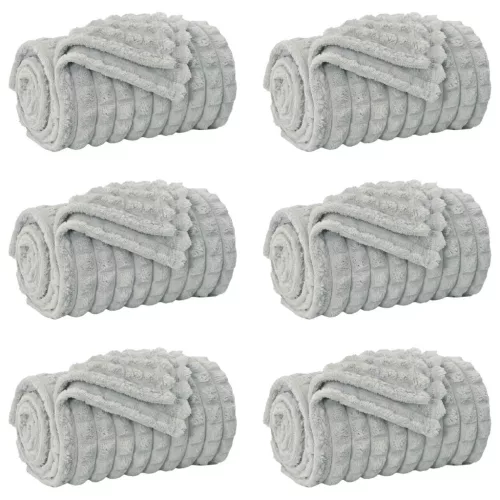  Takarók 6 pcs Szürke 240 x 220 cm Gyapjú