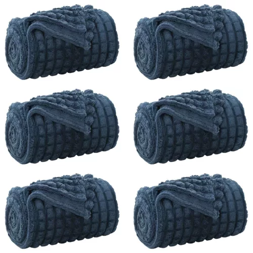  Takarók 6 pcs Sötétkék 240 x 220 cm Gyapjú