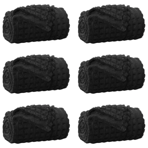  Takarók 6 pcs Fekete 150 x 130 cm Gyapjú