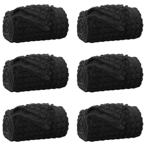  Takarók 6 pcs Fekete 240 x 220 cm Gyapjú