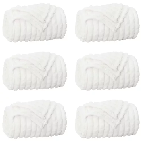  Takarók 6 pcs Fehér 240 x 220 cm Gyapjú