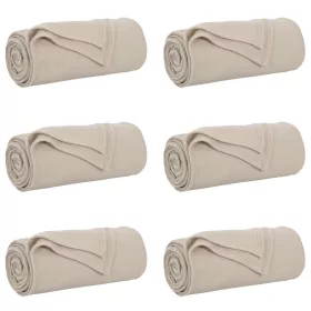  Takarók 6 pcs Bézs 200 x 150 cm Gyapjú