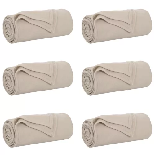  Takarók 6 pcs Bézs 270 x 240 cm Gyapjú