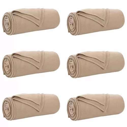  Takarók 6 pcs Teve 240 x 220 cm Gyapjú