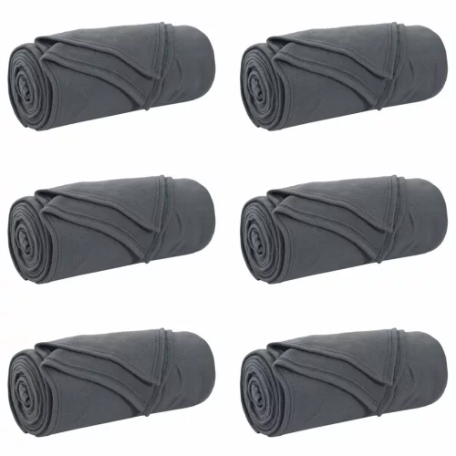  Takarók 6 pcs Sötétszürke 170 x 130 cm Gyapjú