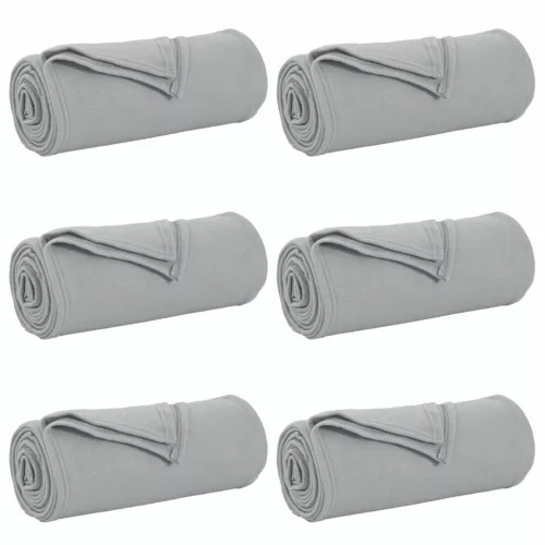  Takarók 6 pcs Szürke 170 x 130 cm Gyapjú