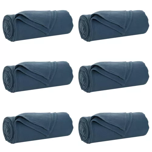  Takarók 6 pcs Sötétkék 200 x 150 cm Gyapjú