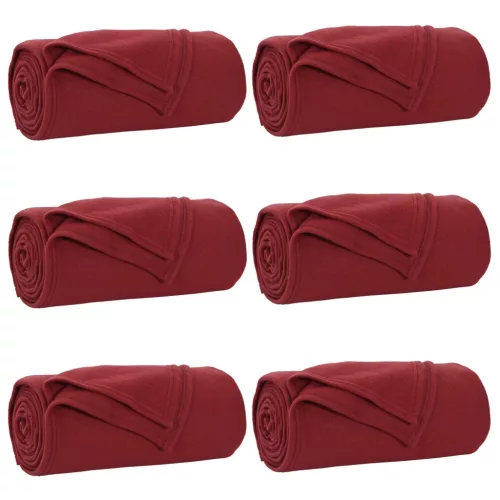  Takarók 6 pcs Bordeaux piros 200 x 150 cm Gyapjú