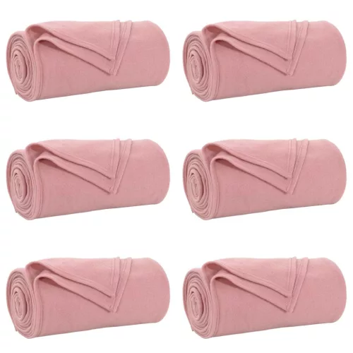  Takarók 6 pcs Rózsaszín 240 x 220 cm Gyapjú