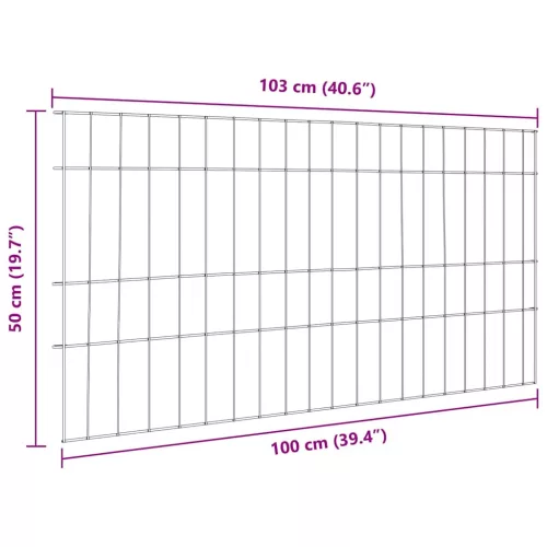  Tó Kerítés Készlet 5 pcs Zöld 100 x 50 cm Acél