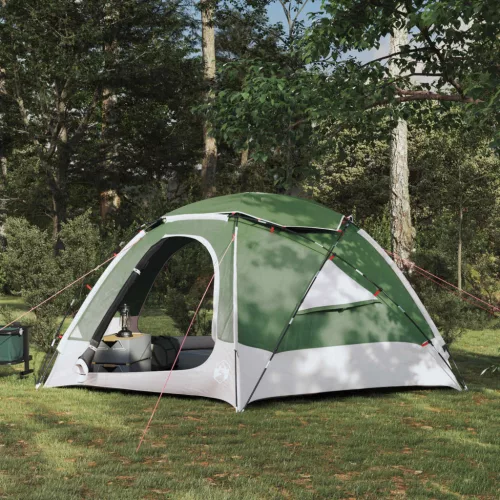  Kupola sátor levehető esővédővel Zöld 4 személyes