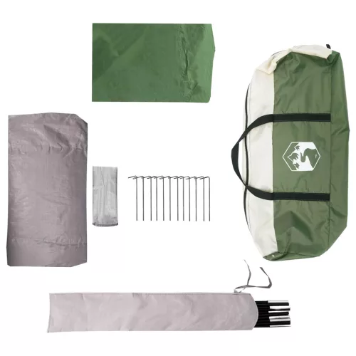  Kupola sátor levehető esővédővel Zöld 4 személyes