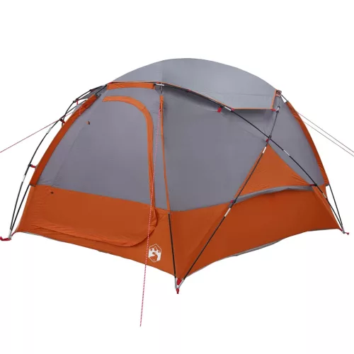  Kupola sátor levehető esővédővel Szürke és narancs 4 személyes