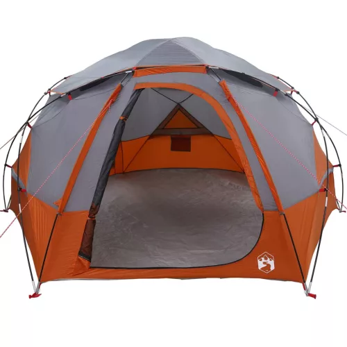  Kupola sátor levehető esővédővel Szürke és narancs 4 személyes