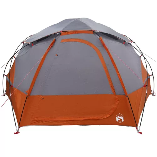  Kupola sátor levehető esővédővel Szürke és narancs 4 személyes