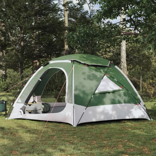  Kupola sátor levehető esővédővel Zöld 8 személyes