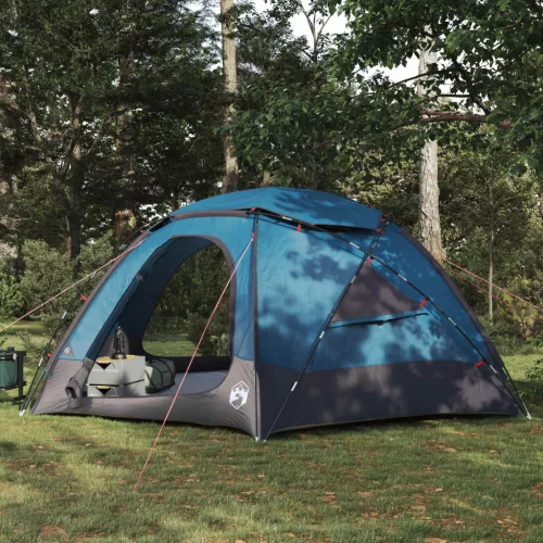  Kupola sátor levehető esővédővel Kék 8 személyes
