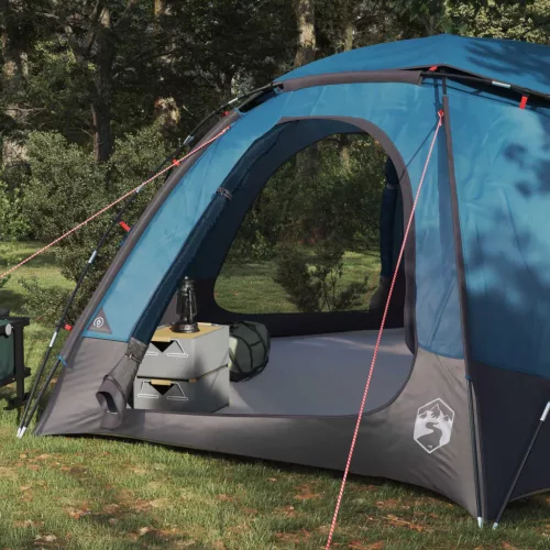  Kupola sátor levehető esővédővel Kék 8 személyes