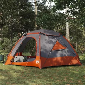    Kupola sátor levehető esővédővel Szürke és narancs 8 személyes