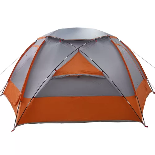  Kupola sátor levehető esővédővel Szürke és narancs 8 személyes