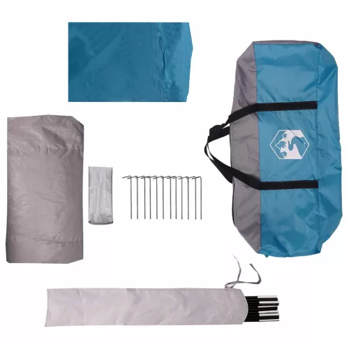  Kupola sátor levehető esővédővel Kék 12 fős