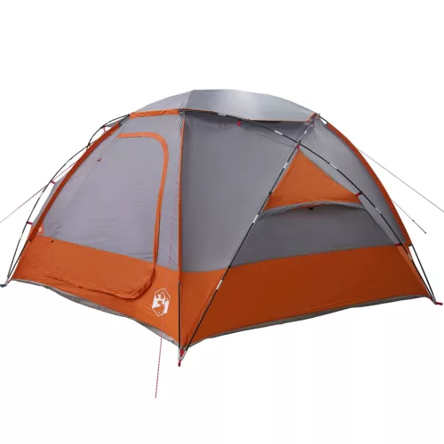  Kupola sátor levehető esővédővel Szürke és narancs 12 fős