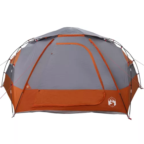  Kupola sátor levehető esővédővel Szürke és narancs 12 fős